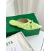 Bottega Veneta Bunnie Flat Mules In Fennel Patent Leather Bottega Veneta Bunnie Flat Mules In Fennel Patent Leather