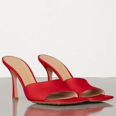 Bottega Veneta Stretch Mules 90mm In Red Lambskin Bottega Veneta Stretch Mules 90mm In Red Lambskin