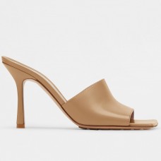 Bottega Veneta Stretch Mules 90mm In Beige Lambskin Bottega Veneta Stretch Mules 90mm In Beige Lambskin