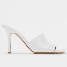 Bottega Veneta Stretch Mules 90mm In White Lambskin Bottega Veneta Stretch Mules 90mm In White Lambskin