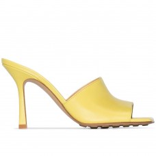 Bottega Veneta Stretch Mules 90mm In Yellow Lambskin Bottega Veneta Stretch Mules 90mm In Yellow Lambskin