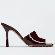 Bottega Veneta Stretch Mules 90mm In Oxide Patent Leather Bottega Veneta Stretch Mules 90mm In Oxide Patent Leather