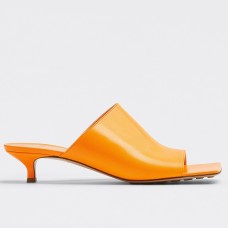 Bottega Veneta Stretch Mules 40mm In Orange Lambskin Bottega Veneta Stretch Mules 40mm In Orange Lambskin