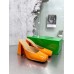 Bottega Veneta Tower Mules In Orange Patent Calfskin