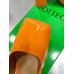 Bottega Veneta Tower Mules In Orange Patent Calfskin