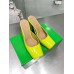 Bottega Veneta Tower Mules In Yellow Patent Calfskin