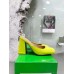 Bottega Veneta Tower Mules In Yellow Patent Calfskin