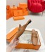 Hermes Esmee Mules in Brown Calfskin