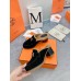 Hermes Flore 60 Mules in Black Suede with Shearling