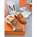 Hermes Flore 60 Mules in Brown Suede with Shearling