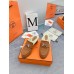 Hermes Flore 60 Mules in Brown Suede with Shearling