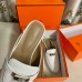 Hermes Women's Oz Mules in White Leather Hermes Women's Oz Mules in White Leather