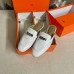 Hermes Women's Oz Mules in White Leather Hermes Women's Oz Mules in White Leather