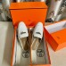 Hermes Women's Oz Mules in White Leather Hermes Women's Oz Mules in White Leather