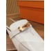 Hermes Women's Oz Mules in White Calfskin