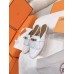 Hermes Women's Oz Mules with Fringed in White Leather