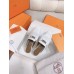 Hermes Women's Oz Mules with Fringed in White Leather