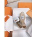 Hermes Women's Oz Mules with Fringed in White Leather