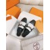 Hermes Women's Oz Mules with Fringed in Black/White Leather Hermes Women's Oz Mules with Fringed in Black/White Leather