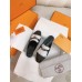 Hermes Women's Oz Mules with Fringed in Black/White Leather Hermes Women's Oz Mules with Fringed in Black/White Leather
