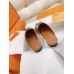 Hermes Women's Oz Mules with Fringed in Brown/White Leather Hermes Women's Oz Mules with Fringed in Brown/White Leather