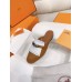 Hermes Women's Oz Mules with Fringed in Brown/White Leather Hermes Women's Oz Mules with Fringed in Brown/White Leather