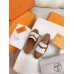 Hermes Women's Oz Mules with Fringed in Brown/White Leather Hermes Women's Oz Mules with Fringed in Brown/White Leather
