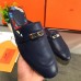 Hermes Oz Mules In Dark Blue Calfskin