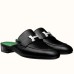 Hermes Trocadero Mules In Black Goatskin Hermes Trocadero Mules In Black Goatskin