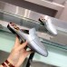 Hermes Catena Mules In Silver Metallic Calfskin Hermes Catena Mules In Silver Metallic Calfskin