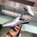 Hermes Catena Mules In Silver Metallic Calfskin Hermes Catena Mules In Silver Metallic Calfskin