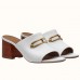 Hermes Camilla Mules 60MM In White Calfskin Hermes Camilla Mules 60MM In White Calfskin