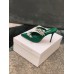 Manolo Blahnik Lurum Crystal 90mm Mules In Green Satin Manolo Blahnik Lurum Crystal 90mm Mules In Green Satin