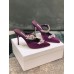 Manolo Blahnik Lurum Crystal 90mm Mules In Purple Satin
