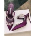 Manolo Blahnik Lurum Crystal 90mm Mules In Purple Satin