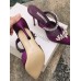 Manolo Blahnik Lurum Crystal 90mm Mules In Purple Satin