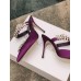 Manolo Blahnik Lurum Crystal 90mm Mules In Purple Satin