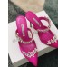 Manolo Blahnik Lurum Crystal 90mm Mules In Rose Red Satin Manolo Blahnik Lurum Crystal 90mm Mules In Rose Red Satin