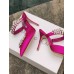 Manolo Blahnik Lurum Crystal 90mm Mules In Rose Red Satin Manolo Blahnik Lurum Crystal 90mm Mules In Rose Red Satin
