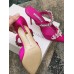 Manolo Blahnik Lurum Crystal 90mm Mules In Rose Red Satin Manolo Blahnik Lurum Crystal 90mm Mules In Rose Red Satin