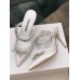 Manolo Blahnik Lurum Crystal 90mm Mules In White Satin Manolo Blahnik Lurum Crystal 90mm Mules In White Satin