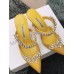 Manolo Blahnik Lurum Crystal 90mm Mules In Yellow Satin Manolo Blahnik Lurum Crystal 90mm Mules In Yellow Satin