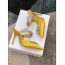 Manolo Blahnik Lurum Crystal 90mm Mules In Yellow Satin Manolo Blahnik Lurum Crystal 90mm Mules In Yellow Satin