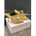 Manolo Blahnik Lurum Crystal 90mm Mules In Yellow Satin Manolo Blahnik Lurum Crystal 90mm Mules In Yellow Satin