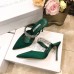 Manolo Blahnik Lutara Crystal 90mm Mules In Green Satin Manolo Blahnik Lutara Crystal 90mm Mules In Green Satin