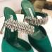 Manolo Blahnik Lutara Crystal 90mm Mules In Green Satin Manolo Blahnik Lutara Crystal 90mm Mules In Green Satin