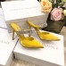 Manolo Blahnik Lutara Crystal 90mm Mules In Yellow Satin Manolo Blahnik Lutara Crystal 90mm Mules In Yellow Satin