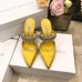Manolo Blahnik Lutara Crystal 90mm Mules In Yellow Satin Manolo Blahnik Lutara Crystal 90mm Mules In Yellow Satin