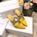 Manolo Blahnik Lutara Crystal 90mm Mules In Yellow Satin Manolo Blahnik Lutara Crystal 90mm Mules In Yellow Satin