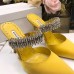 Manolo Blahnik Lutara Crystal 90mm Mules In Yellow Satin Manolo Blahnik Lutara Crystal 90mm Mules In Yellow Satin